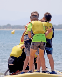 Multiadventure water program at our Barcelona Beach Camp